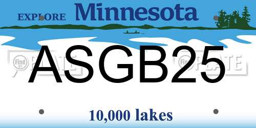 ASGB25 Minnesota License Plate