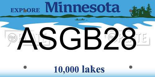 ASGB28 Minnesota License Plate