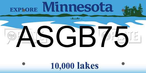 ASGB75 Minnesota License Plate