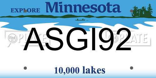 ASGI92 Minnesota License Plate