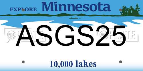 ASGS25 Minnesota License Plate