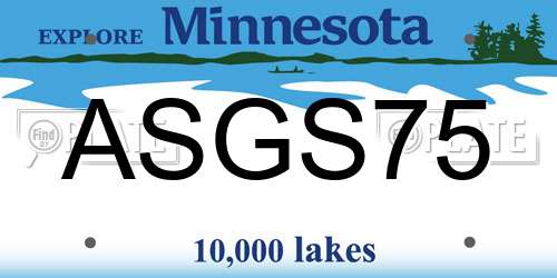 ASGS75 Minnesota License Plate