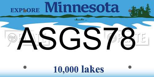 ASGS78 Minnesota License Plate