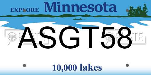 ASGT58 Minnesota License Plate