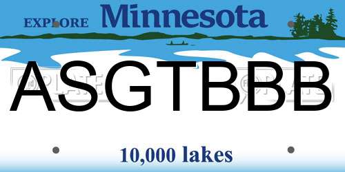 ASGTBBB Minnesota License Plate