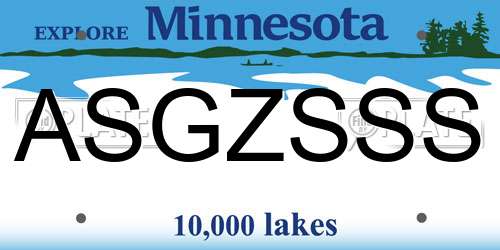 ASGZSSS Minnesota License Plate