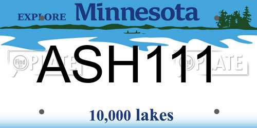 ASH111 Minnesota License Plate
