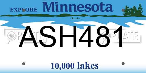 ASH481 Minnesota License Plate