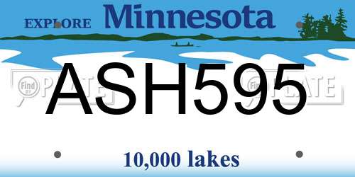 ASH595 Minnesota License Plate