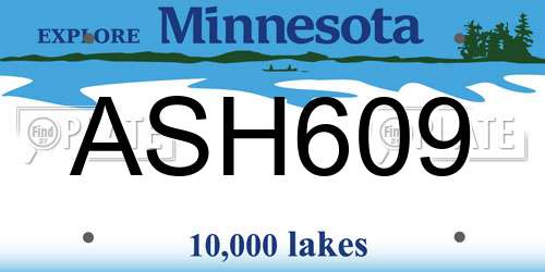 ASH609 Minnesota License Plate