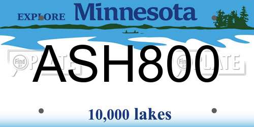 ASH800 Minnesota License Plate