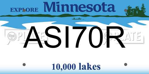 ASI70R Minnesota License Plate