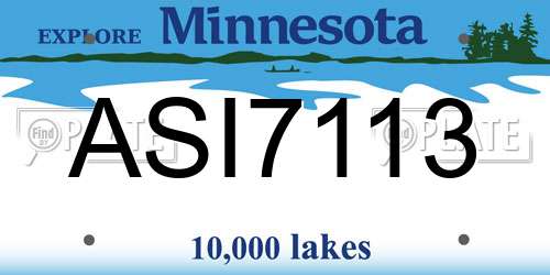 ASI7113 Minnesota License Plate