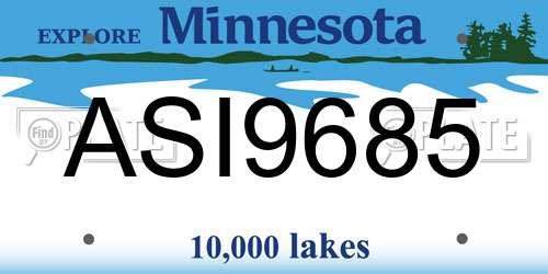 ASI9685 Minnesota License Plate