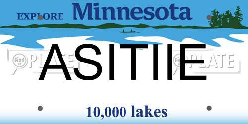 ASITIIE Minnesota License Plate