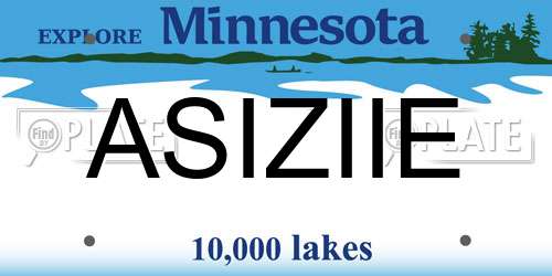 ASIZIIE Minnesota License Plate