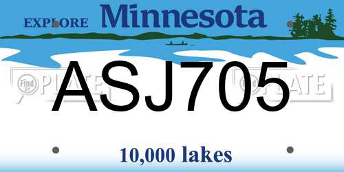 ASJ705 Minnesota License Plate