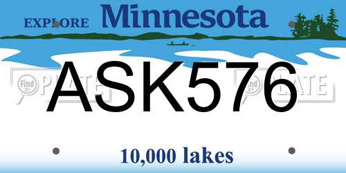 ASK576 Minnesota License Plate