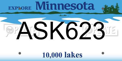 ASK623 Minnesota License Plate