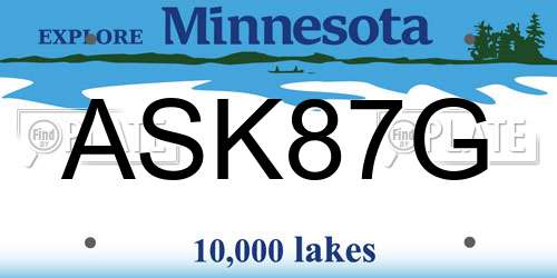 ASK87G Minnesota License Plate