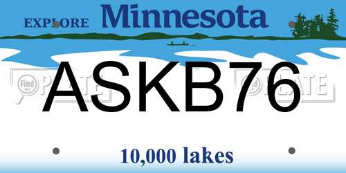 ASKB76 Minnesota License Plate
