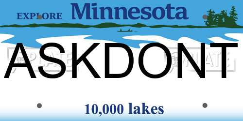 ASKDONT Minnesota License Plate