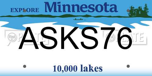 ASKS76 Minnesota License Plate