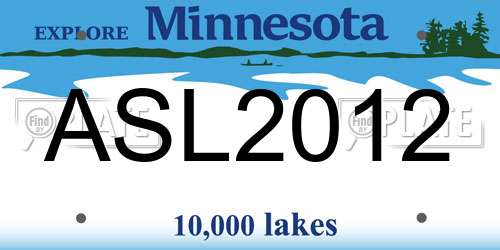 ASL2012 Minnesota License Plate