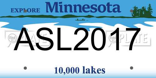 ASL2017 Minnesota License Plate