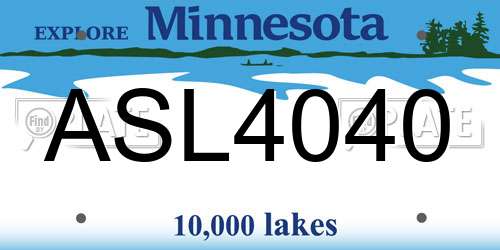 ASL4040 Minnesota License Plate