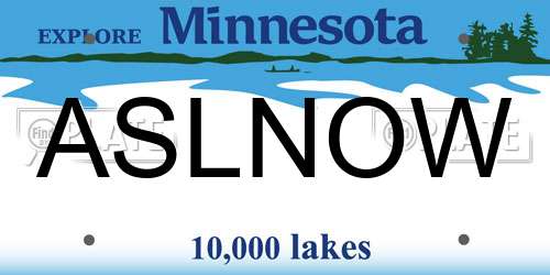 ASLNOW Minnesota License Plate
