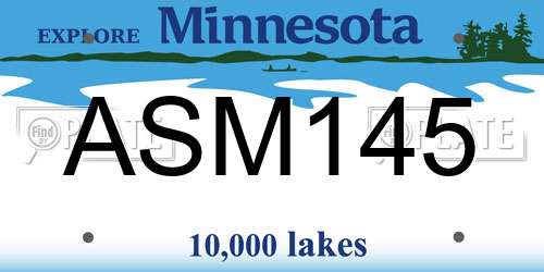 ASM145 Minnesota License Plate