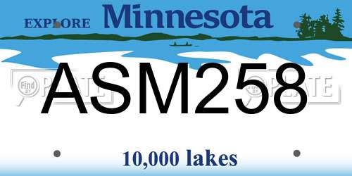 ASM258 Minnesota License Plate