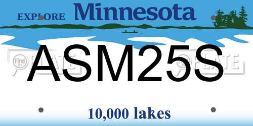 ASM25S Minnesota License Plate