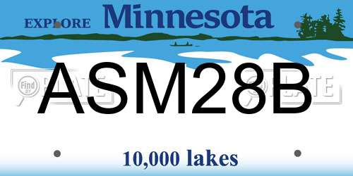 ASM28B Minnesota License Plate
