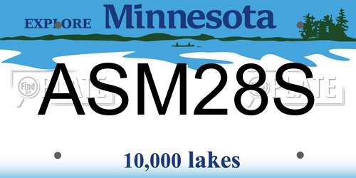 ASM28S Minnesota License Plate
