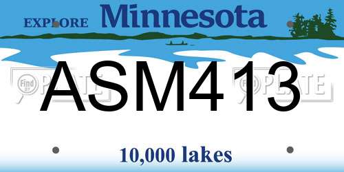 ASM413 Minnesota License Plate