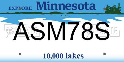 ASM78S Minnesota License Plate