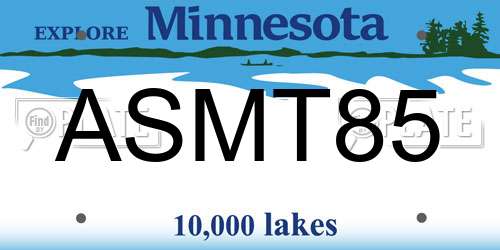 ASMT85 Minnesota License Plate