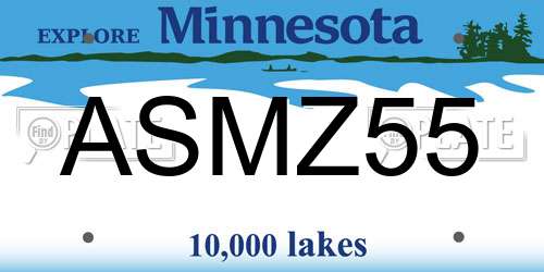 ASMZ55 Minnesota License Plate