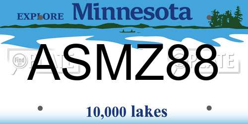 ASMZ88 Minnesota License Plate