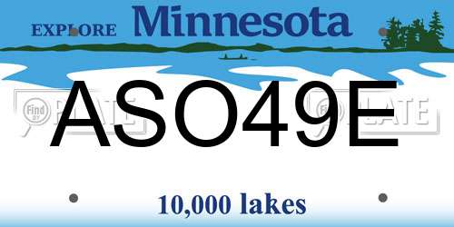 ASO49E Minnesota License Plate