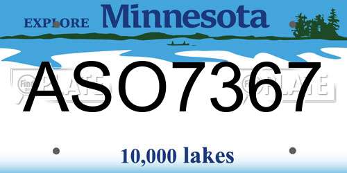 ASO7367 Minnesota License Plate