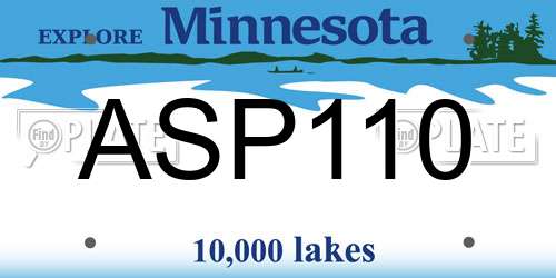 ASP110 Minnesota License Plate