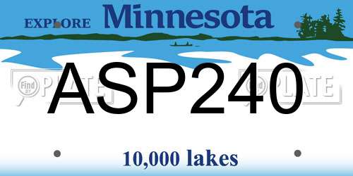 ASP240 Minnesota License Plate