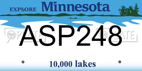 ASP248 Minnesota License Plate