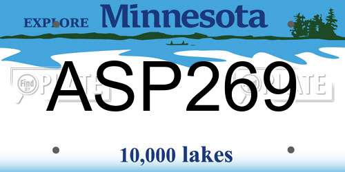 ASP269 Minnesota License Plate