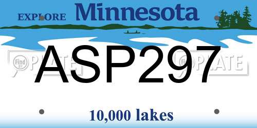 ASP297 Minnesota License Plate