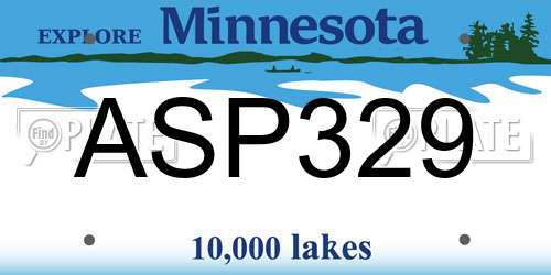 ASP329 Minnesota License Plate