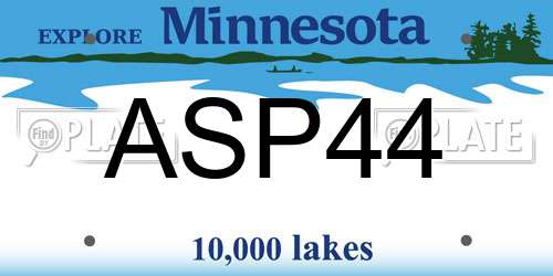 ASP44 Minnesota License Plate